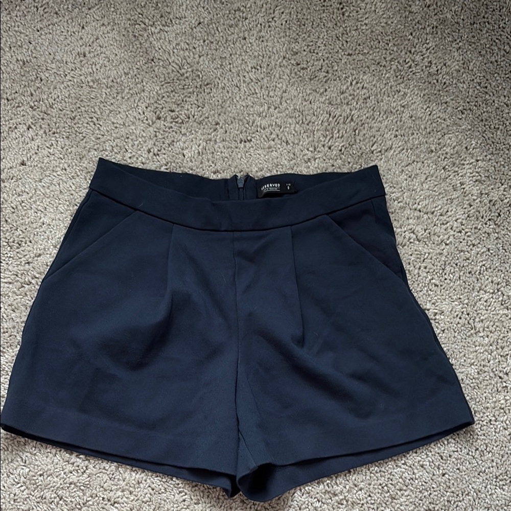 Reserved Blue High Waist Tailored Shorts